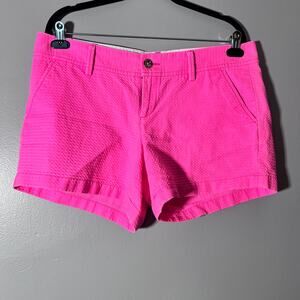 Lilly Pulitzer Callanan Shorts Size 12 Pink Textured Cotton Resort Preppy